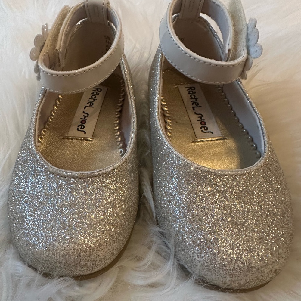 Champagne gold glitter Mary Jane Flat